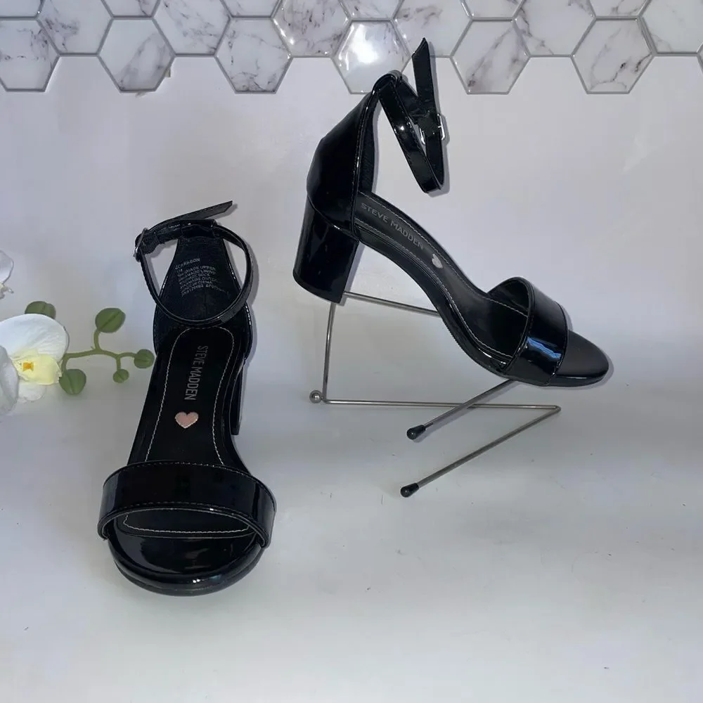Steve Madden Black Heels with Ankle Strap